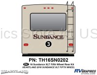 1 Piece 2016 Sundance XLT Fifth Wheel Rear Graphics Kit