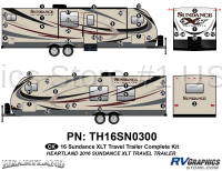51 Piece 2016 Sundance XLT Travel Trailer Complete Graphics Kit