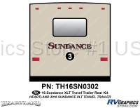 1 Piece 2016 Sundance XLT Travel Trailer Rear Graphics Kit