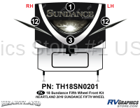 4 Piece 2018 Sundance Fifth Wheel Front Graphics Kit