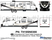 28 Piece 2018 Sundance XLT Travel Trailer Complete Graphics Kit