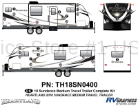 32 Piece 2018 Sundance Medium Travel Trailer Complete Graphics Kit