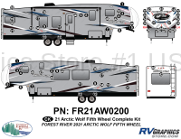 71 Piece 2021 Arctic Wolf Fifth Wheel Complete Graphics Kit