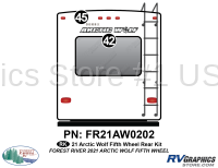 2 Piece 2021 Arctic Wolf Fifth Wheel Rear Graphics Kit