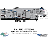 25 Piece 2021 Arctic Wolf Fifth Wheel Curbside Graphics Kit