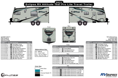 Eclipse - Attitude - 2021 Attitude Small ProLite Travel Trailer-Teal Version
