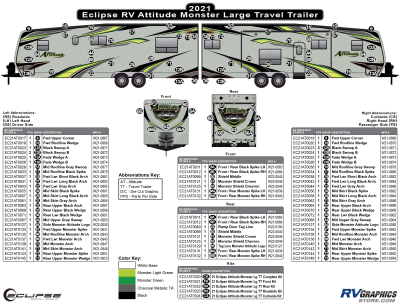 Eclipse - Attitude - 2021 Attitude Large Travel Trailer-Apple Green Version