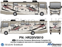 55 Piece 2020 Invicta Motorhome Red Version Complete Graphics Kit