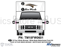 2 Piece 2018 Four Winds MH Bronze on White Body Front Graphics Kit