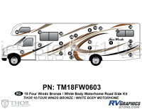 23 Piece 2018 Four Winds MH Bronze on White Body Roadside Graphics Kit