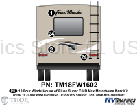 4 Piece 2018 Four Winds MH Blue on Tan Body Rear Graphics Kit