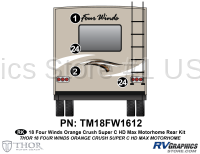 4 Piece 2018 Four Winds MH Orange on Tan Body Rear Graphics Kit