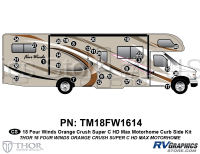 33 Piece 2018 Four Winds MH Orange on Tan Body Curbside Graphics Kit