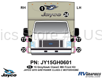 6 Piece 2015 Greyhawk Champagne Motorhome Front Graphics Kit