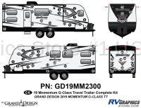 64 Piece 2019 Momentum G-Class Travel Trailer Complete Graphics Kit