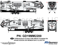74 Piece 2019 Momentum G-Class Fifth Wheel Complete Graphics Kit
