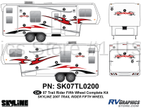 20 Piece 2007 Trailrider Fifth Wheel Complete Graphics Kit