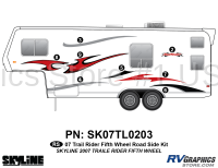 8 Piece 2007 Trailrider Fifth Wheel Roadside Graphics Kit