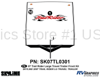 2 Piece 2007 Trailrider Lg Travel Trailer Front Graphics Kit