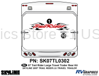 2 Piece 2007 Trailrider Lg Travel Trailer Rear Graphics Kit