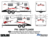 17 Piece 2007 Trailrider Medium Travel Trailer Complete Graphics Kit - Image 2