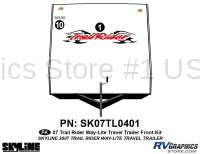 2 Piece 2007 Trailrider Medium Travel Trailer Front Graphics Kit - Image 2
