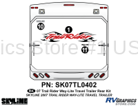 3 Piece 2007 Trailrider Medium Travel Trailer Rear Graphics Kit - Image 2