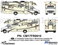 44 Piece 2017 Freelander Short Motorhome Complete Graphics Kit
