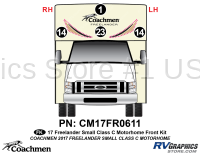 4 Piece 2017 Freelander Short Motorhome Front Graphics Kit