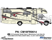 17 Piece 2018 Freelander Short Motorhome Curbside Graphics Kit