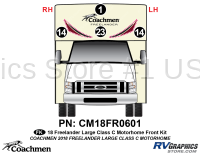 4 Piece 2018 Freelander Long Motorhome Front Graphics Kit