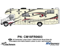 19 Piece 2018 Freelander Long Motorhome Roadside Graphics Kit