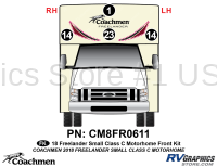 4 Piece 2018 Freelander Short Motorhome Front Graphics Kit - Image 2