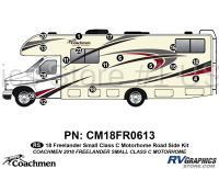 17 Piece 2018 Freelander Short Motorhome Roadside Graphics Kit