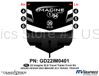 9 Piece 2022 Imagine XLS Travel Trailer Front Graphics Kit