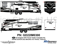 36 Piece 2022 Imagine Standard Travel Trailer Complete Graphics Kit - Image 2
