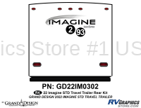 2 Piece 2022 Imagine Standard Travel Trailer Rear Graphics Kit