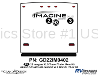 3 Piece 2022 Imagine XLS Travel Trailer Rear Graphics Kit