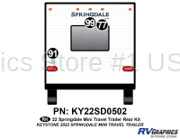 3 Piece 2022 Springdale Mini Travel Trailer Rear Graphics Kit