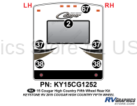 6 Piece 2014 Cougar Hi Country Fifth Wheel Rear Graphics Kit