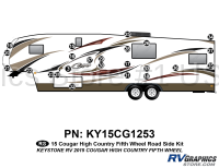 24 Piece 2014 Cougar Hi Country Fifth Wheel Roadside Graphics Kit