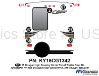 6 Piece 2015 Cougar High Country X-Lite Rear Graphics Kit