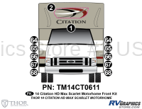 12 Piece 2014 Citation HD Max Scarlet Version Front Graphics Kit
