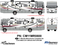 36 Piece 2011 Mirada Motorhome Complete Graphics Kit