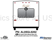 1 Piece 2005 Alfa Gold Fifth Wheel Rear Graphics Kit