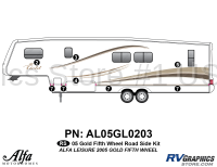 5 Piece 2005 Alfa Gold Fifth Wheel Roadside Graphics Kit