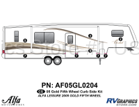 5 Piece 2005 Alfa Gold Fifth Wheel Curbside Graphics Kit - Image 2