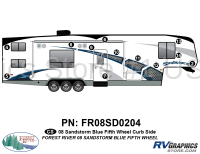 12 Piece 2008 Sandstorm Fifth Wheel Blue Curbside Graphics Kit