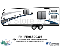 8 Piece 2008 Sandstorm Travel Trailer Blue Roadside Graphics Kit