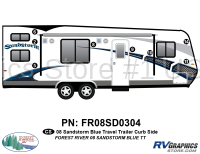 8 Piece 2008 Sandstorm Travel Trailer Blue Curbside Graphics Kit
